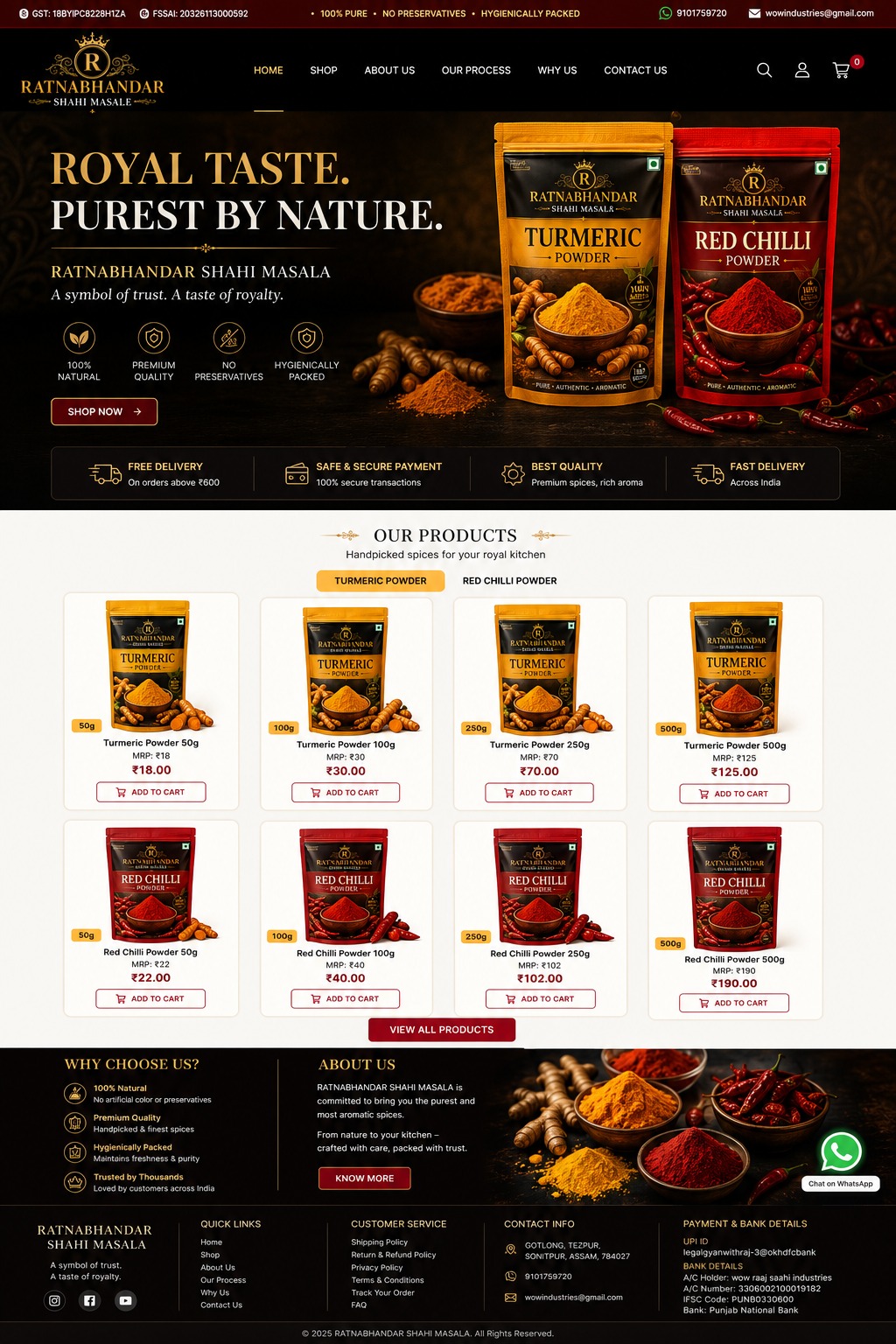 Ratnabhandar Shahi Masala premium products
